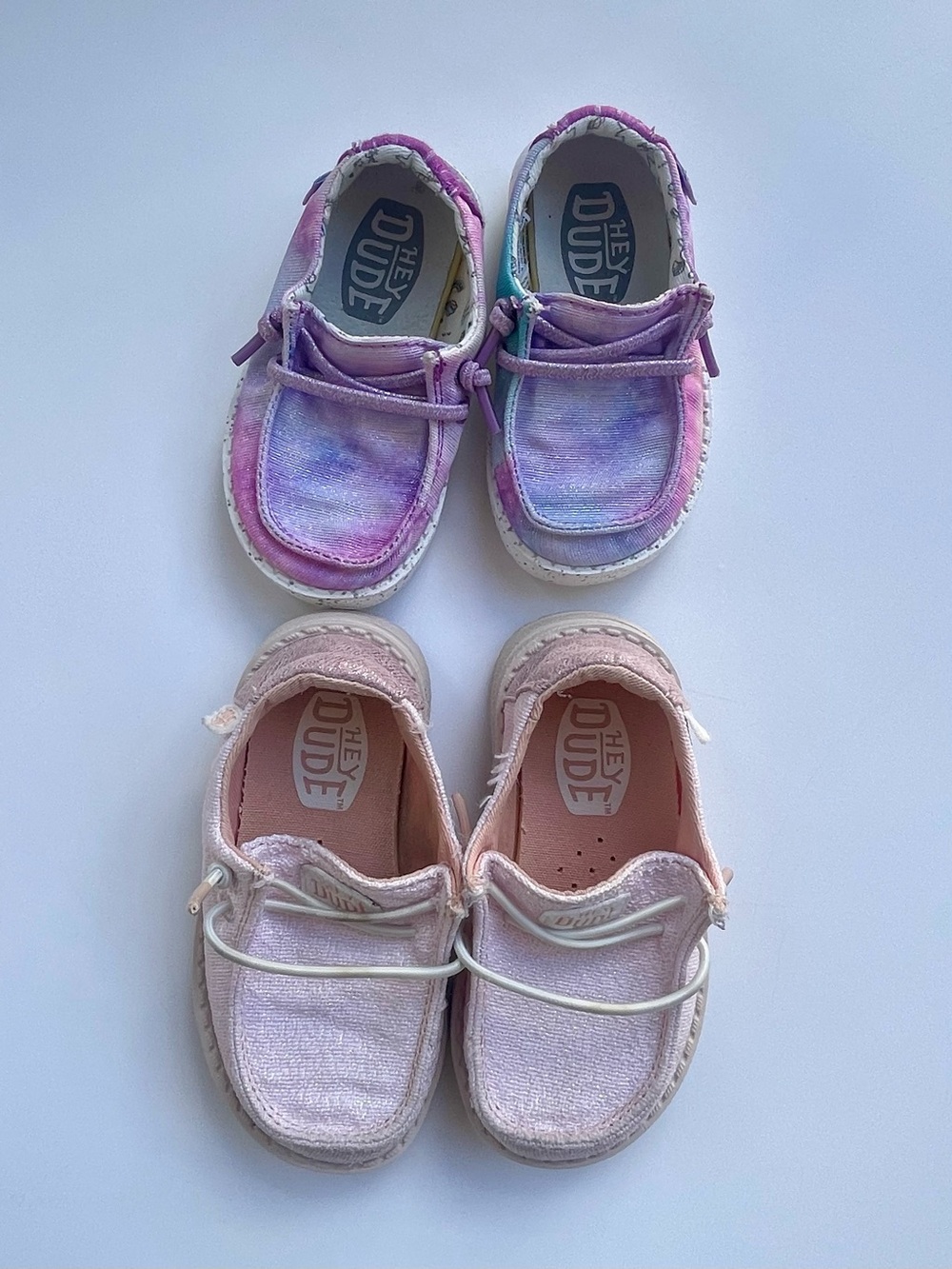 Lot of 2 Baby/Toddler Hey Dude Shoes Sizes 5 & 6 Growth Pack Wendy Glitter